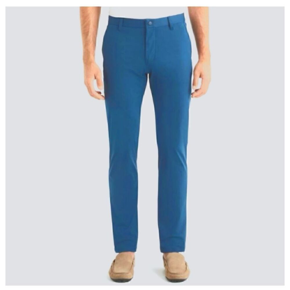 Rhône Men’s Aqua Blue Regular Fit Stretch Commuter Pant